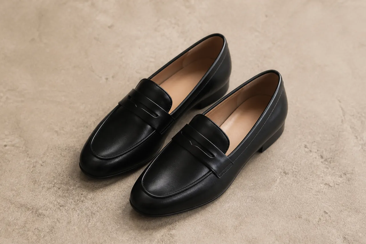Mocassins femme en cuir noir pour un look chic