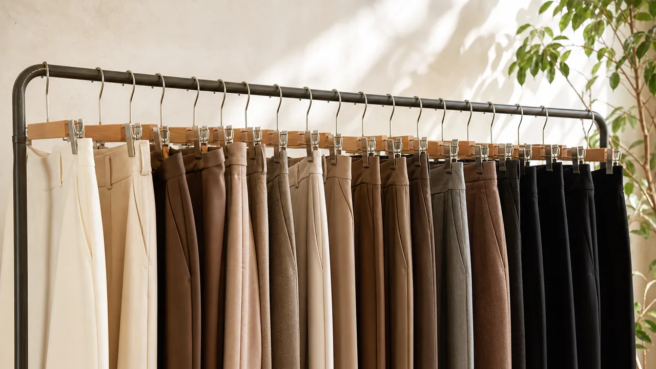 Types de pantalons femme sur un portant